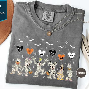 Comfort Colors Mickey and Friends Halloween Shirt, Mickey and Minnie Halloween Tee, Disney Halloween Gift Shirt, Funny Halloween Tee