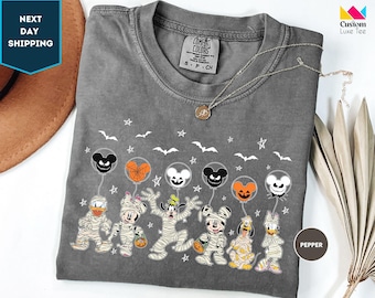 Comfort Colors Mickey and Friends Halloween Shirt, Mickey and Minnie Halloween Tee, Disney Halloween Gift Shirt, Funny Halloween Tee
