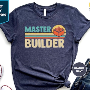 Master Builder Shirt, Building Blocks, Building Blocks Shirt, Birthday Gift For Kids, Funny Dad Shirt, Birthday Shirt,Gift For Dad,Boy's Tee