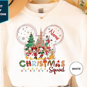 Personalized Disney Christmas Squad Sweatshirt, Custom Disney Christmas Family Matching Sweatshirt, Disney Christmas Vacation Sweatshirt