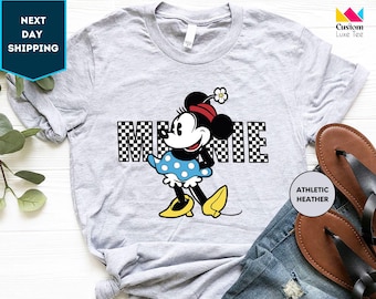 Disney Minnie Retro Checkered Shirt, Minnie Vintage Checkered Shirt, Minnie Mouse Shirt, Disney Women Shirt