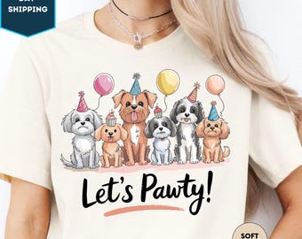 Let's Pawty Birthday shirt, Puppy Birthday party shirt, Boy Birthday Gift, Dog Birthday party shirt, Toddler Birthday shirt