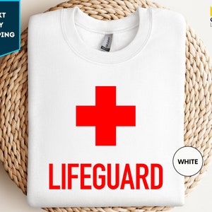 Lifeguard Sweatshirt, Certified Lifeguard Sweatshirt, Red Cross Lifeguard Sweatshirt, Gift for Lifeguard, Lifeguard Appreciation Gift Idea