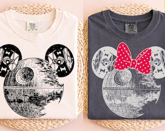 Retro Star Wars Couple Shirts, Mickey Death Star, Minnie Death Star, Star Wars Day Shirt, Disney World Family Shirts, Star Wars Gift