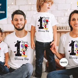 Maglietta per il compleanno di Topolino, maglietta coordinata per la famiglia per il compleanno di Topolino, maglietta personalizzata per il compleanno, magliette per il compleanno, maglietta per il compleanno. Topolino 3