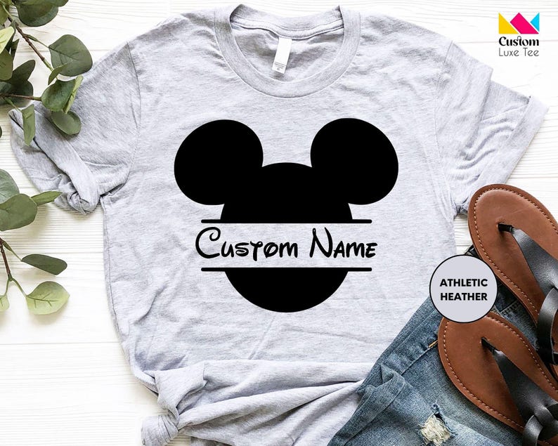 Custom Name Minnie and Mickey Mouse Shirt, Custom Name Disney Shirt, Disneyland Shirt, Mickey Mouse Tee, Minnie Mouse, Gifts for Kid's Tee image 4