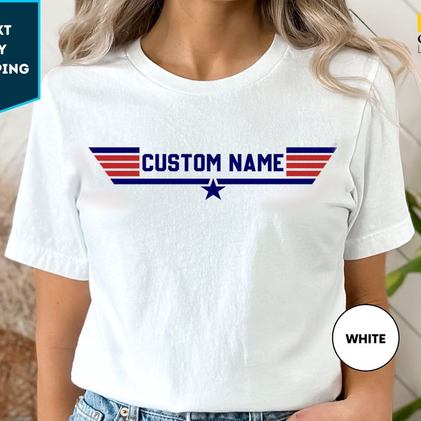 Custom Name Patriotic Military Shirt, Red White Blue Airforce Shirt,  American Flag Shirt, Memorial Day Tee, Personalized Tee, Gift For Him