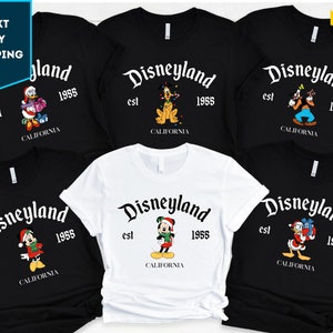Disneyland Mickey en vrienden Californië kerstshirt, shirt Disneyland personages, Disney shirts, Disneyworld shirt, kerstcadeau shirt