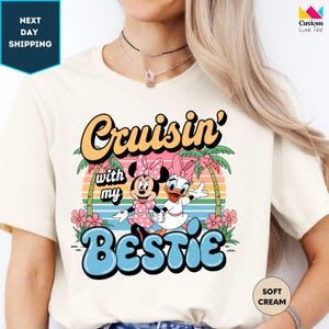 Disney Minnie Daisy zomershirt, Cruisin with my Bestie, zomer Disney Girls Cruise 2025 T-shirt, Disney Besties-shirt, Disney cadeau-shirt