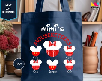Custom Disney Mimi's and Grandkid's Names Tote Bag, Disney MomTote Bag, Disney Grandma Tote Bag, Disney Tote Bag, Gift for Grandma,Gift Mimi