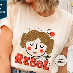 Maglietta Ufficiale Star Wars Princess Leia Rebel Leader - Cotone Comfortable | Unisex - Foto 2