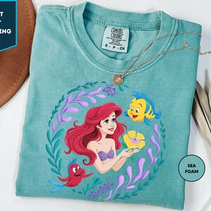 Chemise Disney La petite sirène vintage Comfort Colors, T-shirt Disney, chemise Ariel petite sirène, chemise sirène Ariel, chemise Ariel Disney