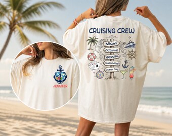 Custom Family Cruise Vacation Shirt, Cruising Crew T-Shirt, Custom Cruise Destinations Matching Shirt, Personalized Family Cruise Tee