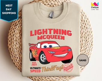 Lightning McQueen Race Sweatshirt, Rust-Eze Sweatshirts, Disney Pixar Car Sweatshirt, Lighting McQueen Cars Racer Birthday Gift Sweatshirt