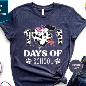 101 Days of School-shirt, 101 Dalmatiërs-shirt, terug naar school-shirt, 100e dag van schoolviering, student-T-shirt, schoolshirt voor kinderen