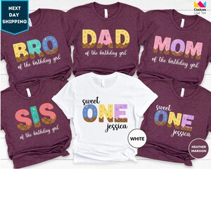 Chemises d&#39;anniversaire crème glacée pour filles|Chemise famille assortie|Chemise papa et maman|Deux chemises d&#39;anniversaire douces| Fête de la crème glacée d&#39;anniversaire pour fille, deux sucrés