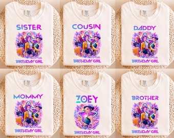 Chemises de famille d'anniversaire de fille de Huntrix, t-shirt de Rumi Mira Zoey, t-shirts de partie de chasseurs assortis de maman papa soeur frère
