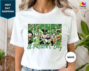 Happy St. Patrick’S Day Mickey And Friends Shirt, Disney St Patrick'S Day Tee, Four Leaf Clover Shamrock Tee, Disneyland Family Trip Tee