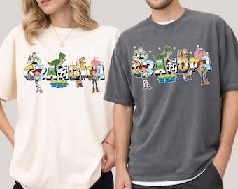 Custom Toy Story Grandma and Grandpa Shirt, Toy Story Grandparents TShirt, Family Toy Story Matching Birthday Shirts,Toy Story Couple Shirts