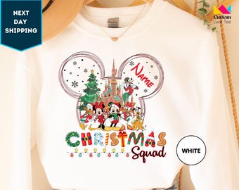 Personalized Disney Christmas Squad Sweatshirt, Custom Disney Christmas Family Matching Sweatshirt, Disney Christmas Vacation Sweatshirt