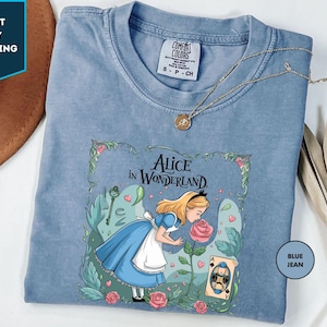 Comfort Colors® Alice In Wonderland T Shirt, Disney Alice Tee, Princess Alice Shirt, Alice In Wonderland Flowers Shirt, Disney Princess Tee