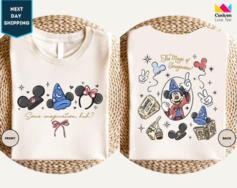 Disney Coquette Bow Mickey Sorcerer Some Imagination Huh Shirt, Disney Fantasia Mickey Tee, Wizard Mickey Shirt, Disneyland Trip T-Shirt
