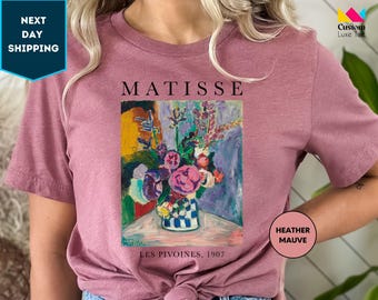 Matisse Art Shirt, Les Pivoines Flower Artwork Tshirt, Famous Painting Shirt, Gift for Artist or Art Teacher, Art T-shirt, Aesthetic Tee