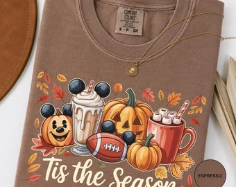 Tis The Season Disney Shirt, Disneyland Trip T-Shirt, Fall Disney Pumpkin Tee, Mickey Autumn Pumpkin Season Gift, Disney Fall Vibes Shirt
