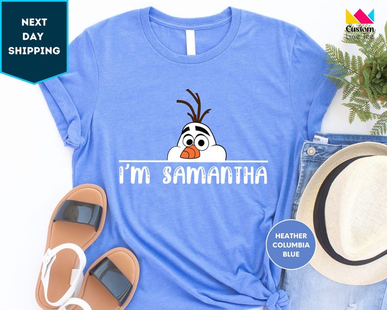 Custom Name Olaf Shirt, Disney Frozen Shirt, Elsa Shirt, Frozen Olaf Shirt, Disney Frozen Shirt, Disney Princess Shirt, Disneyland Shirt image 1