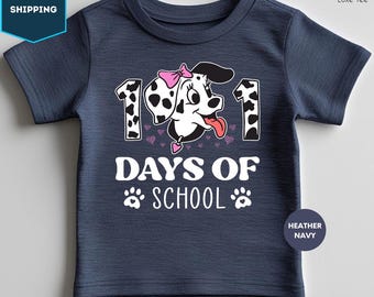 101 Days of School Shirt, 101 Dalmatians Shirt, Back to School Shirt, 100th Day Of School Celebration, Student Tee, School Kid's Shirt