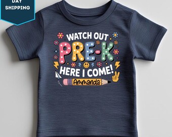 Watch Out Pre-K Here I Come Shirt, Pre-K Toddler T-Shirt, Pre-K Tee for Kids Back to School Shirt, First Day Of School Shirt, School Outfit
