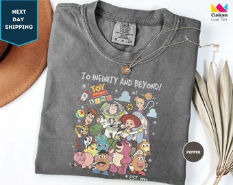 Disney Pixar Toy Story To Infinity and Beyond Comfort Colors Shirt, Woody Buzz Lightyear Dynamic Duo Tee, Magic Kingdom Disneyland Trip Tee