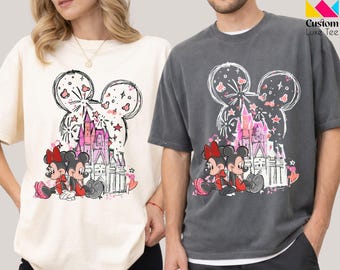 Watercolor Disney Castle Shirt, Disney Vacation Shirt, Mickey Minnie Mouse, Magic Kingdom Family Shirt, Retro Disney Shirt, Disneyland Shirt