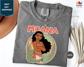 Retro Comfort Colors Disney Moana Shirt, Coquette Disney Princess Shirt, Disney Girl Trip Shirt, Disney Group Shirt, Disney Trip 2026 Shirt