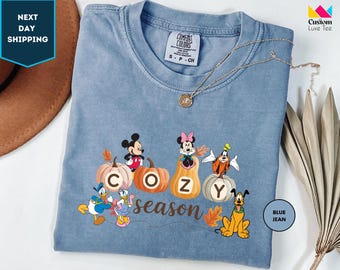 Comfort Colors Cozy Season Disney Pumpkin Shirt, Disneyland Fall Shirt, Pumpkin Season Shirt, Thanksgiving Shirt, Disney Autumn Shirt