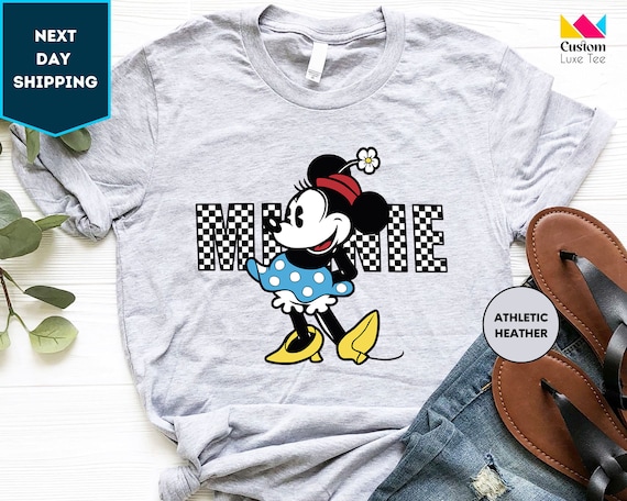 Disney Minnie Retro Checkered Shirt, Minnie Vintage Checkered Shirt, Minnie Mouse Shirt, Disney Women Shirt