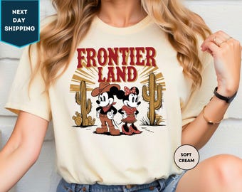 Vintage Disney Frontierland  Shirt, Cowboy Mickey & Minnie Sweatshirt , Western Disney Shirt, Disneyland shirt