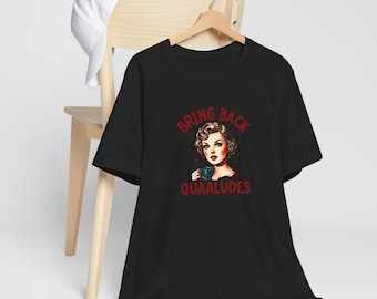 Camiseta gráfica retro Quaaludes, camisa glamurosa y desenfrenada Y2K