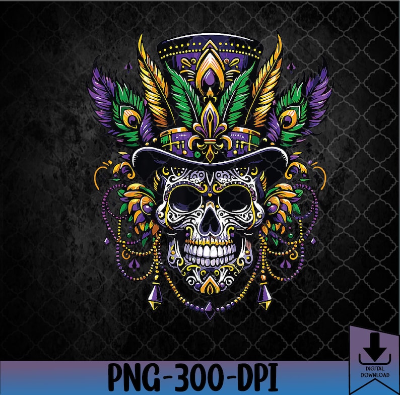 mardi gras skull beads