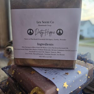 Dirty Hippie Soap, Patchouli Essential Oil Soap, Turmeric Soap, Handmade Artisan Soap, Cold Process Soap, Natural Bar Soap, Woman Made Soap