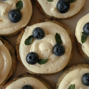 Blueberry Patch Cookies Recipe | Blueberry White Chocolate Cheesecake Stuffed Cookies Homemade Cookies Gourmet Dessert Cookies