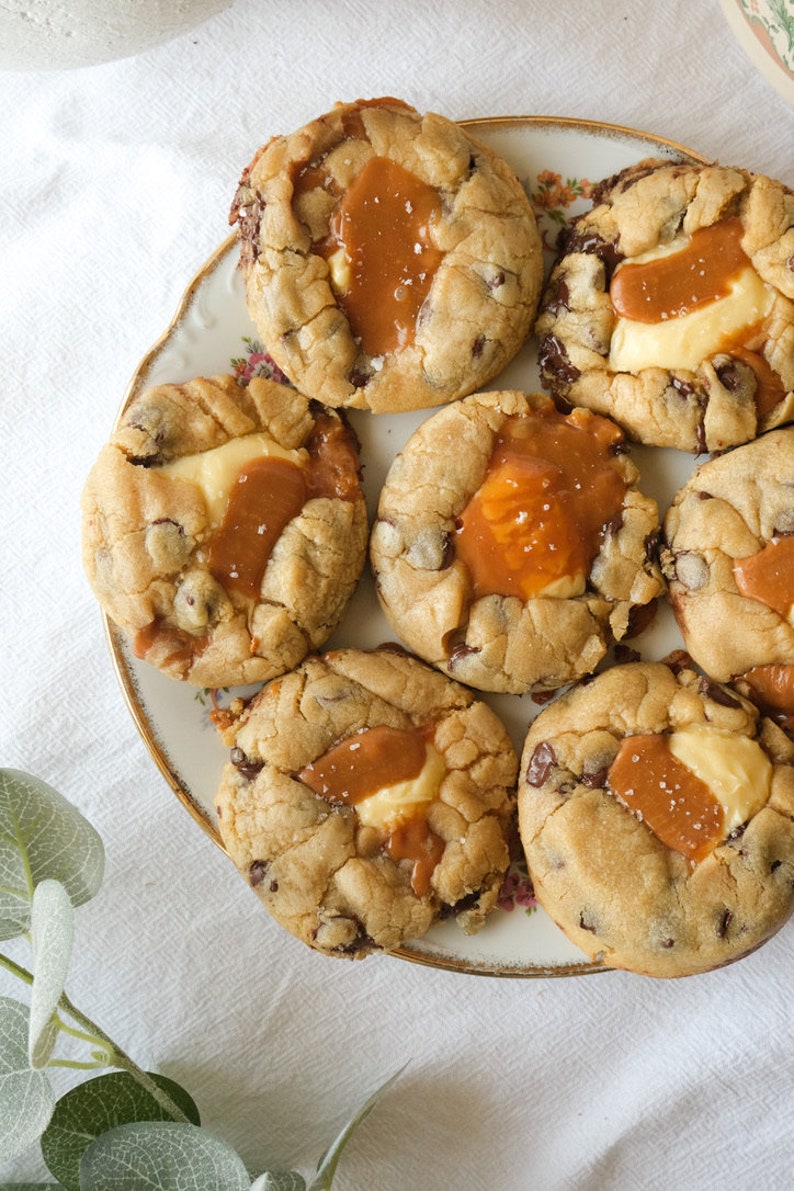 Toffee Cheesecake Stuffed Cookies Recipe Gourmet Caramel Cheesecake Loaded Cookies, Homemade