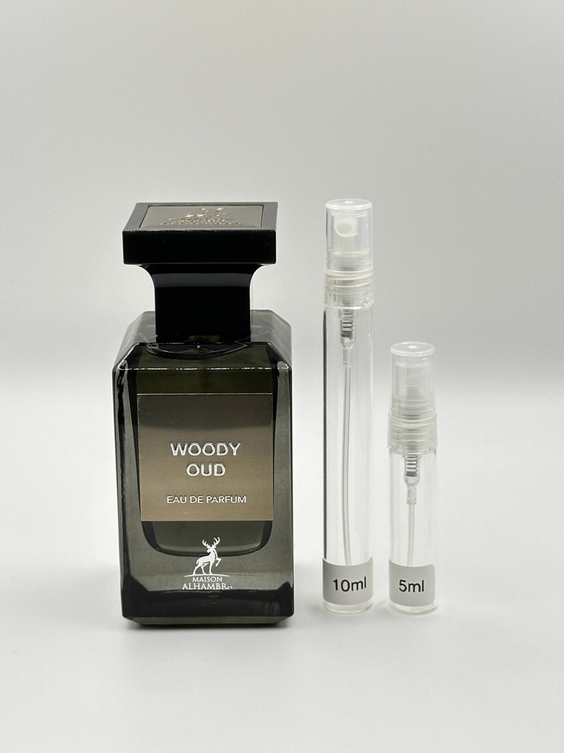 Woody Oud by Maison Alhambra Eau De Parfum sample 5ml / 10ml Dubai