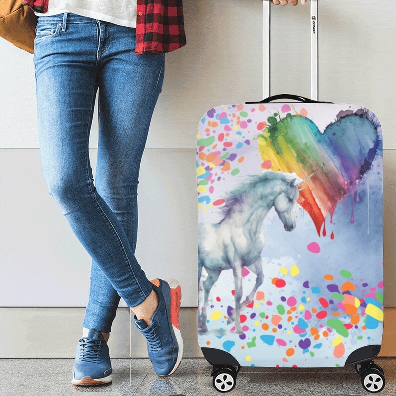 Suitcase Cover, Unicorn Luggage Protector, Luggage Cover, Carry on