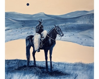 On Our Own Cowboy Print Weird Western Art
