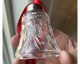 Vtg. Waterford Crystal Millennium Crystal Bell Ornament with 5 Toasts Signed
