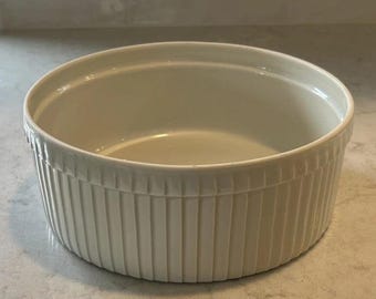 Vintage Pillivuyt Soufflé Dish Made In France Pleated Pattern  2 Qt. 8” D. #701