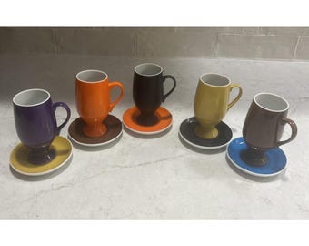 Demitasse/Espresso Cup & Saucer Set of 5 MCM Schmid by LaGardo Tackett Vintage