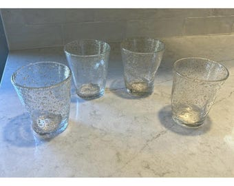 4 Anthropologie Theia Pattern Speckled Glass 10oz