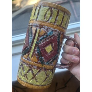 Vintage Aldo Londi Bitossi Pottery Art Jug pitcher Volcanic Lava Glaze Made in Italy 7”